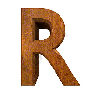 木柴中的3d字母R背景图片