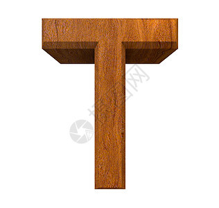 木柴中的3d字母T背景图片