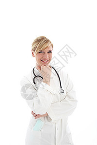 身穿白大褂的微笑女医生 身穿白大褂的微笑女医生图片