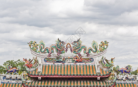 装饰中国风格寺庙祷告动物文化艺术精神传统天空太阳金子图片