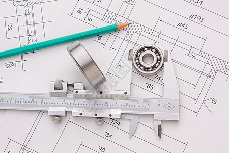 工具 工具和机制的详细详细信息齿轮技术卡尺枕头图纸统治者图表乐器机械工程背景图片