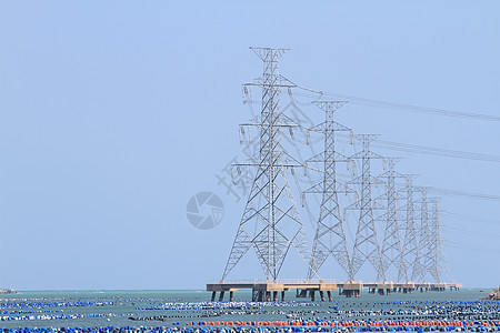 高压海中电极线条电力两极公用事业框架电压能量网络商业工程图片