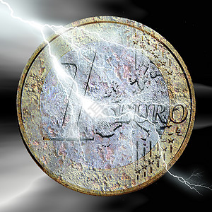 欧元危机货币贬值金融日落插图雷雨风暴救援首都金融危机破产图片