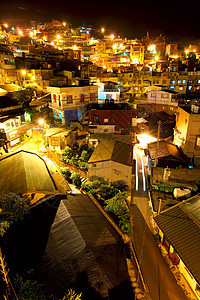台湾深夜的乡丰村地标怀旧城市爬坡旅行村庄图片