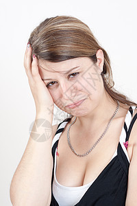 头痛成人女士女孩偏头痛疼痛情感商业女性头发黑发图片
