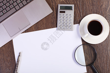 商业论文和咖啡及咖啡工作学习桌子软垫办公室经济钥匙数据文学餐具图片
