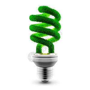 绿色节能灯技术力量生态草地植物发明解决方案反射活力经济图片