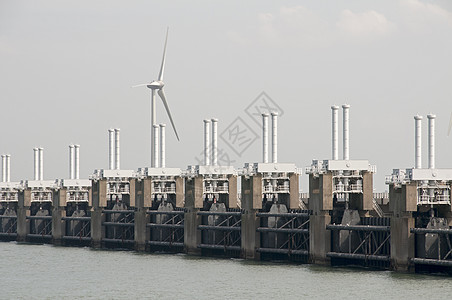 荷兰暴风雨激增屏障活力海岸线力量边界管理技术自然灾害海浪安全柱子图片
