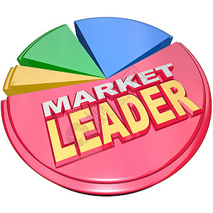 市场领导者 - 最大型的饼图股份切片端图片