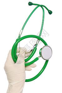 绿色听诊器工具手套专家护士服务保健卫生诊断助手药品图片