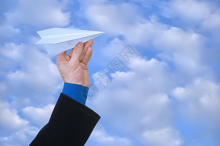 纸纸机闲暇飞机白色运输手臂合作愿望领导玩具蓝色图片