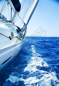 豪华游艇旅行导航旅游棕褐色帆船运输蓝色调子海洋地平线海景图片