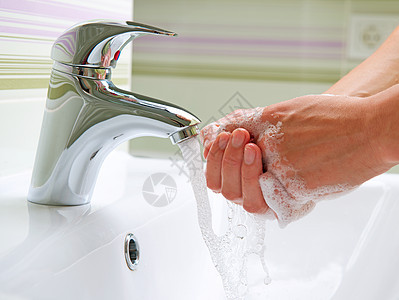 洗手 清洗手 卫生泡沫指甲手指细菌起重机皮肤跑步飞溅女性液体图片
