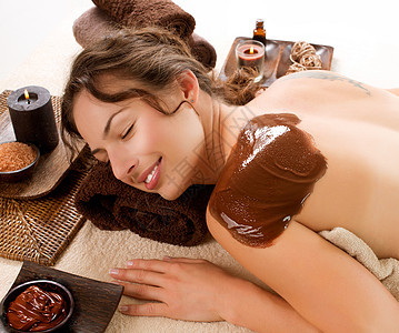 巧克力面罩 奢侈品治疗身体护理化妆师黏土美容师女性奢华刷子女孩中心图片