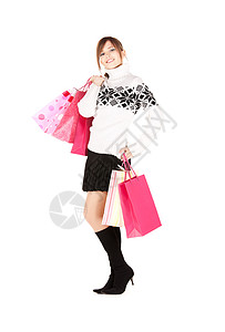 专柜消费者销售微笑购物狂购物幸福零售财富女性裙子图片