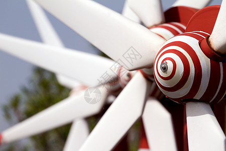 风风车螺旋桨机器太阳风力空气风车涡轮活力创新蓝色图片
