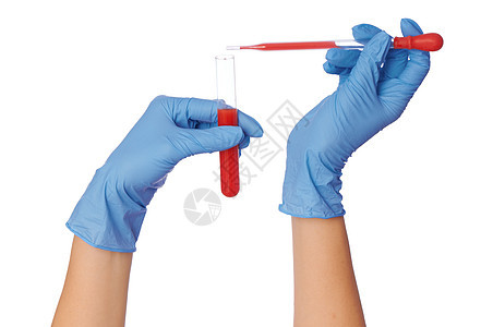 血样样本管子科学化学品疾病蓝色技术手套玻璃小瓶生物图片