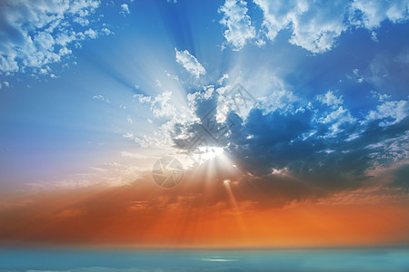 拉帕尔马岛云层雾海上天空日落天气天篷戏剧性假期橙子高度天堂阳光首脑火山口图片