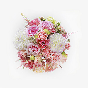 婚礼花束花瓣叶子花瓶庆典卡片牡丹白色植物玫瑰工作室图片