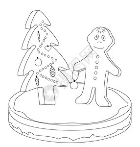 姜饼小男人 单色烹饪美食礼物孩子玩具艺术枞树甜点厨房糕点图片