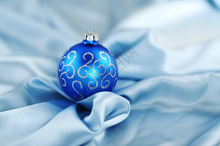 蓝色圣诞卡装饰季节庆典假期喜悦乐趣玻璃丝带惊喜橙子图片
