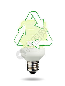 孤立灯泡电气绿色技术白色亮度玻璃创新回收荧光螺旋图片