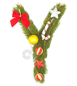 圣诞节字母庆典食物装饰假期礼物甘蔗枝条叶子松树艺术图片