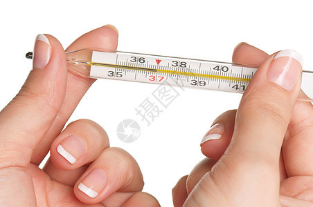 与温度计相交发烧温度医院测量流感手臂药品数字考试身体图片