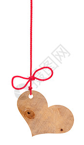 木心用弓绳挂在绳子上念日贴纸展示销售礼物季节木头木板框架生日图片