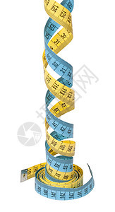 圆形测量磁带裁缝饮食蓝色损失仪表黄色腰部缝纫尺寸工具图片