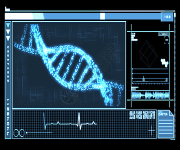 DNA 螺旋接口生物学染色体化学科学家界面原子遗传学测序生物蓝色图片