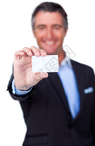 持白卡的笑脸商务人士金融工作信用办公室人士工作室会议问候语卡片展示图片