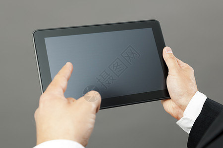 商务 商业和互联网触摸屏电脑监视器手指技术平板男人屏幕展示图片