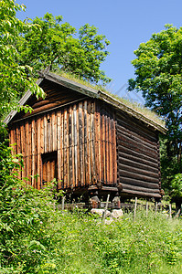 原木机舱建筑森林日志木头小屋风化家园棕色房子住宅图片