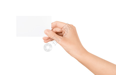手持空白名片女性展示卡片沟通商业文档白色问候语营销女士图片