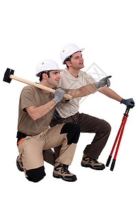 拆解工人雪橇建设者休息拆除男性破坏团伙建筑锤子全体图片