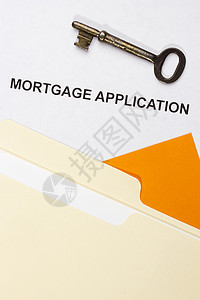 抵押贷款应用程序文书工作房子交易金融合同钥匙义务经济协议图片