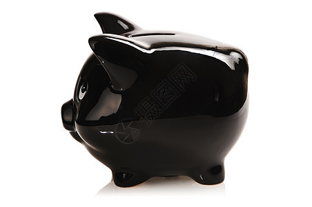 黑猪银行反射金融投资黑色财政陶瓷货币玩具商业帐户图片