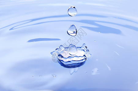 水滴蓝色反射海浪涟漪宏观圆圈波纹雨滴液体运动图片