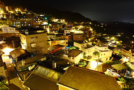 台湾深夜的乡丰村怀旧城市爬坡村庄地标旅行图片