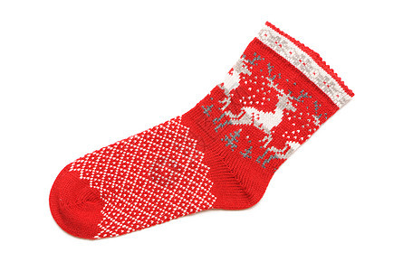 圣诞丝袜白色季节性庆典季节礼物展示短袜花圈传统红色图片