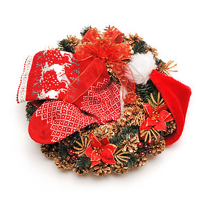 圣诞花圈松树装饰品框架季节松果短袜金子礼物风格锥体图片