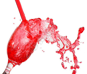 红色果汁杯庆典瓶子享受水晶周年酒杯液体飞溅餐厅酒吧图片
