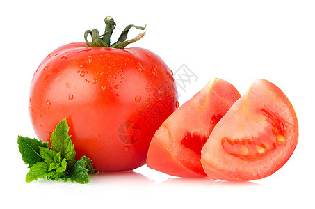 番茄沙拉植物宏观叶子厨房花园圆圈水果农业生产图片