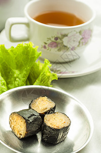 中 中文美食竹子早餐食物汽船午餐海草酱油盘子小吃图片