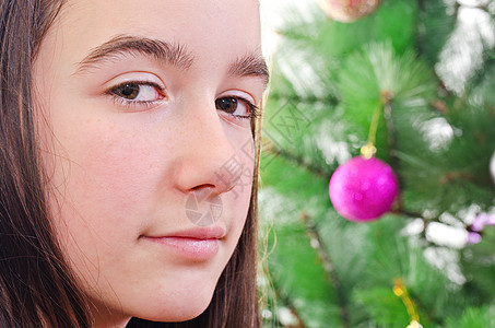 圣诞节肖像松树眼睛童年魔法喜悦装饰品展示微笑礼物假期图片