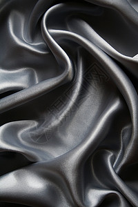 平滑优雅的灰色丝绸作为背景材料涟漪金属奢华投标生产寝具布料艺术黑色图片