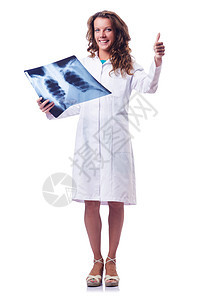 进行X光扫描的女医生放射科女性科学医院检查外套病人职业疾病女士图片