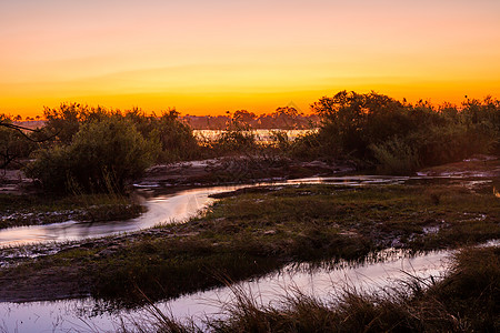 赞比西河环境地平线溪流反射波纹太阳运动国家涟漪流动图片