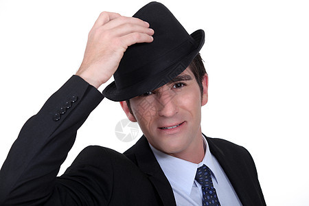 商务人士戴着帽子图片